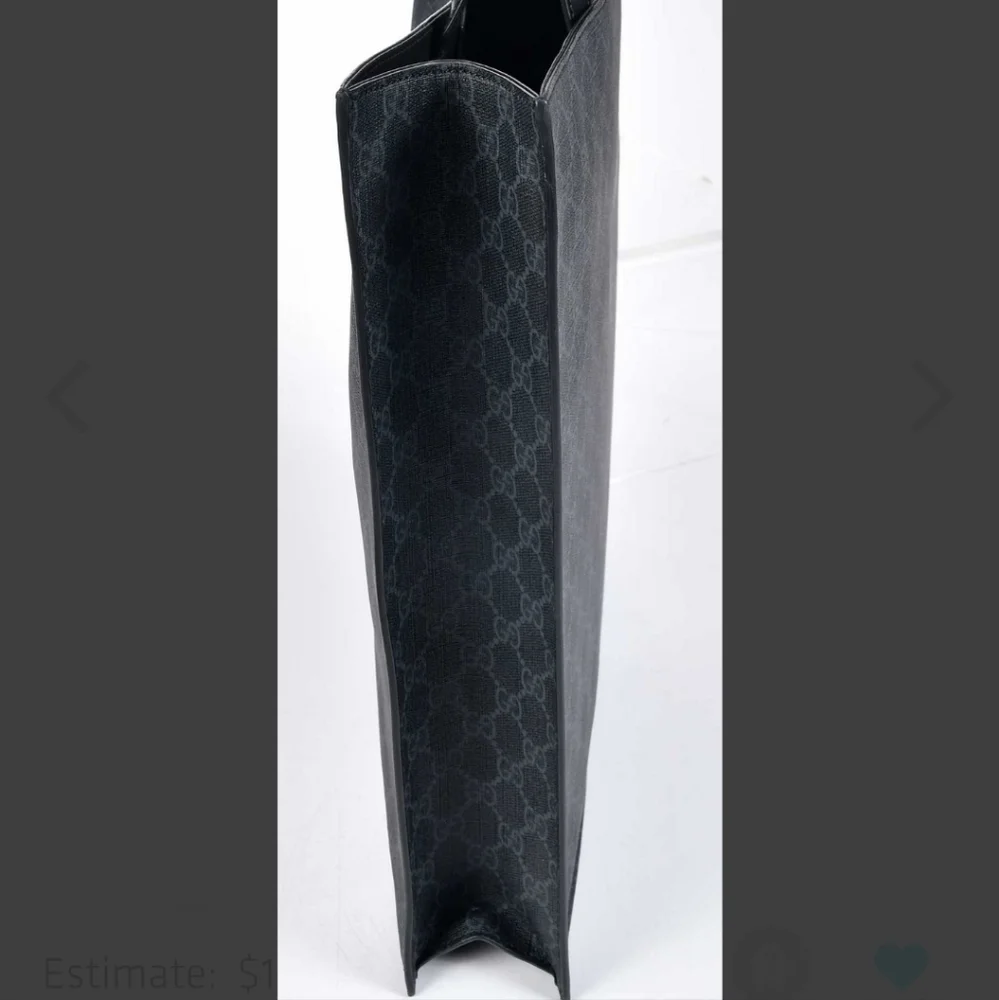 Soft GG Supreme Monogram Appia Calfskin Web Vertical Tote Black - Picture 5 of 9